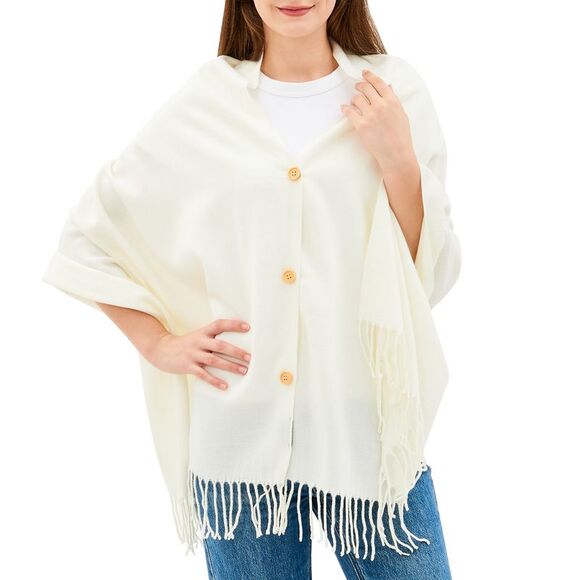 Alpine Swiss Womens Shawl Evening Wrap Pashmina Large Scarf Fringe Cape Poncho - Picture 7 of 7